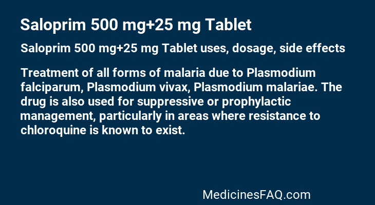 Saloprim 500 mg+25 mg Tablet