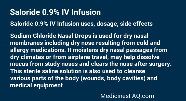 Saloride 0.9% IV Infusion