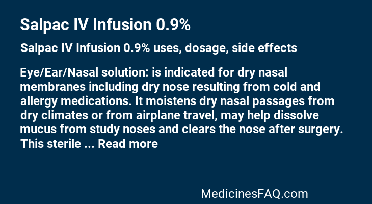 Salpac IV Infusion 0.9%