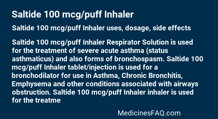 Saltide 100 mcg/puff Inhaler