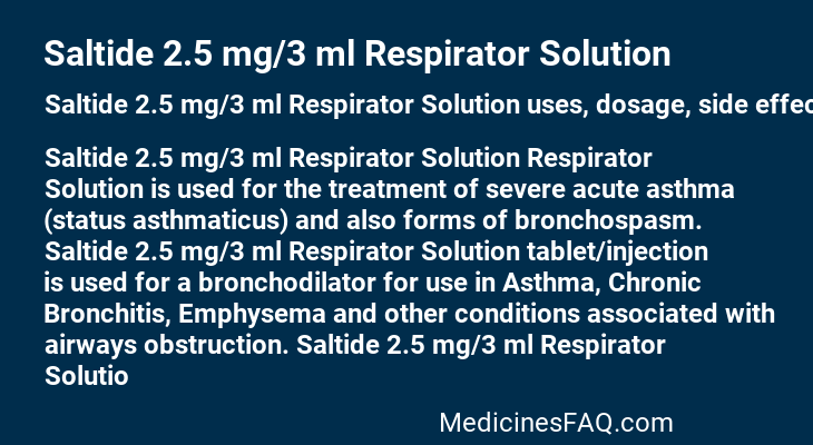 Saltide 2.5 mg/3 ml Respirator Solution