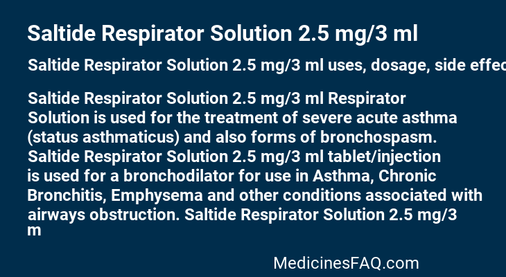 Saltide Respirator Solution 2.5 mg/3 ml