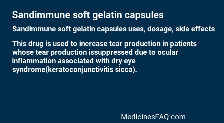 Sandimmune soft gelatin capsules