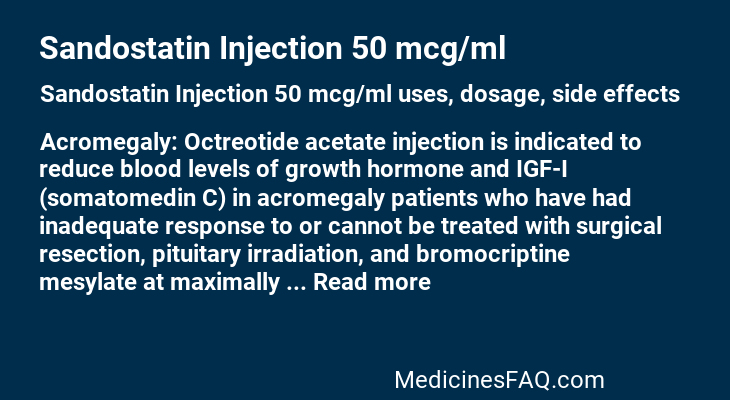 Sandostatin Injection 50 mcg/ml