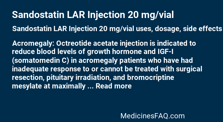 Sandostatin LAR Injection 20 mg/vial