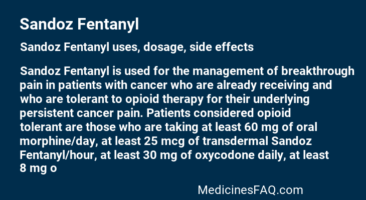 Sandoz Fentanyl