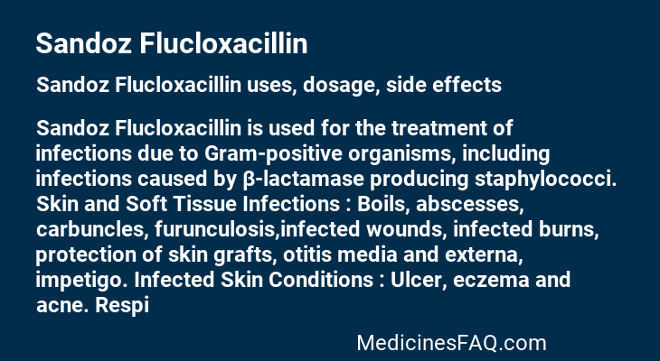 Sandoz Flucloxacillin