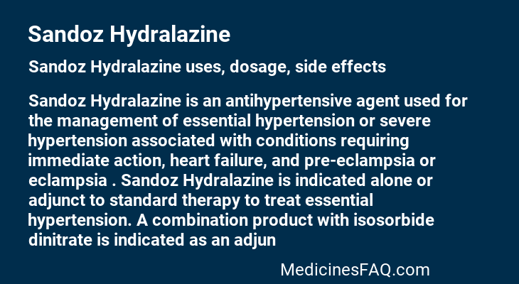 Sandoz Hydralazine