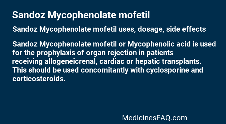 Sandoz Mycophenolate mofetil