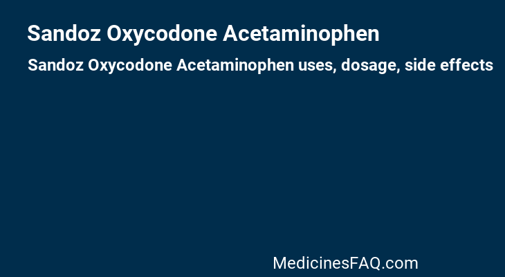 Sandoz Oxycodone Acetaminophen