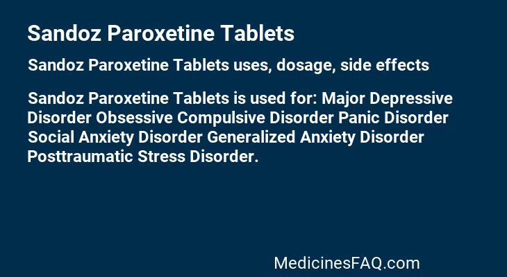Sandoz Paroxetine Tablets