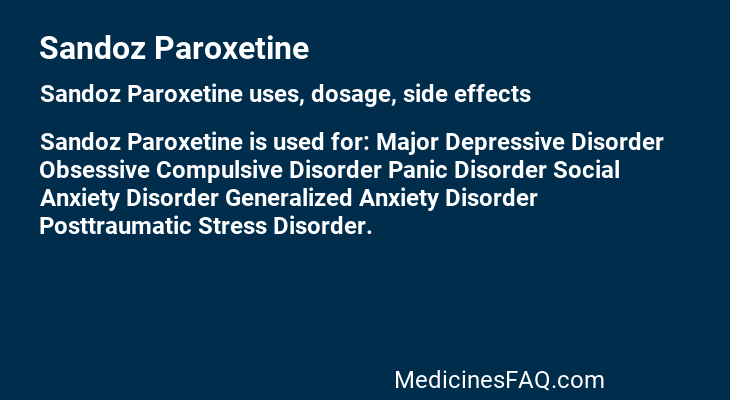 Sandoz Paroxetine