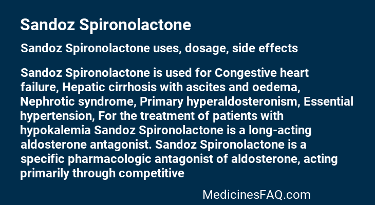 Sandoz Spironolactone