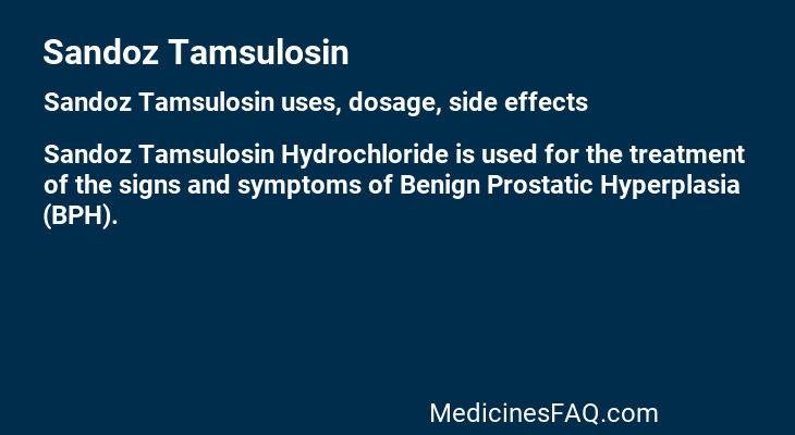 Sandoz Tamsulosin