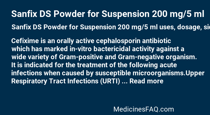 Sanfix DS Powder for Suspension 200 mg/5 ml