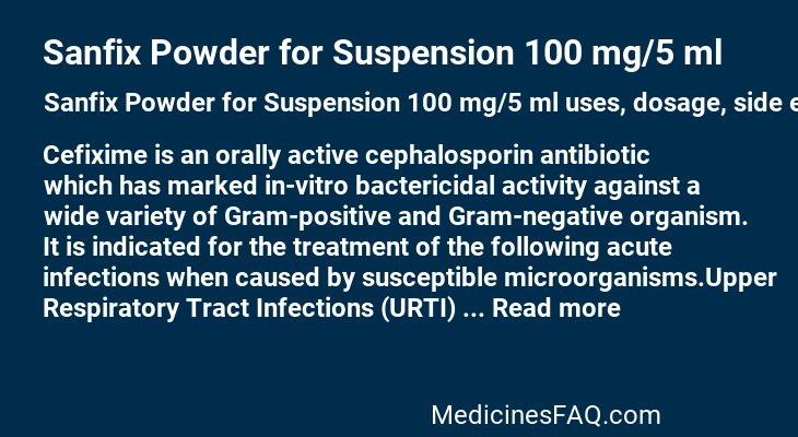 Sanfix Powder for Suspension 100 mg/5 ml