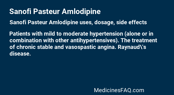 Sanofi Pasteur Amlodipine