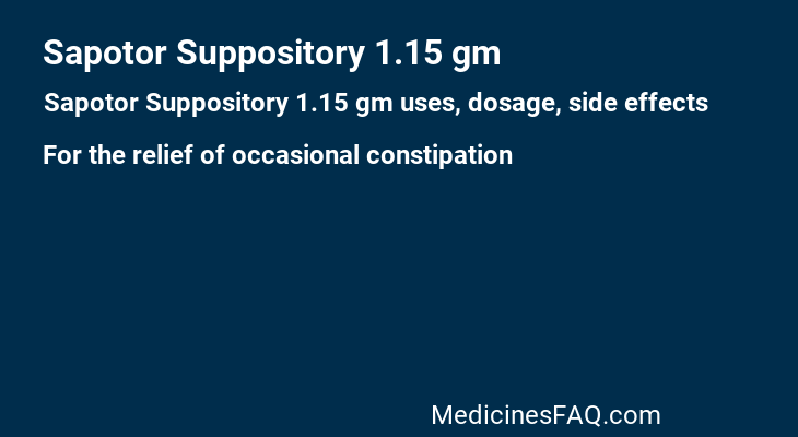 Sapotor Suppository 1.15 gm