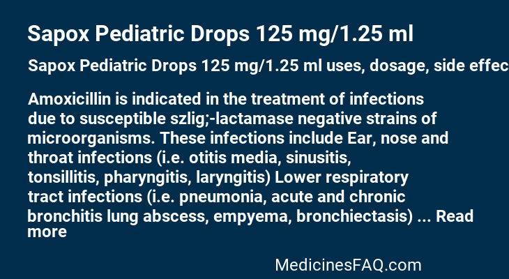 Sapox Pediatric Drops 125 mg/1.25 ml