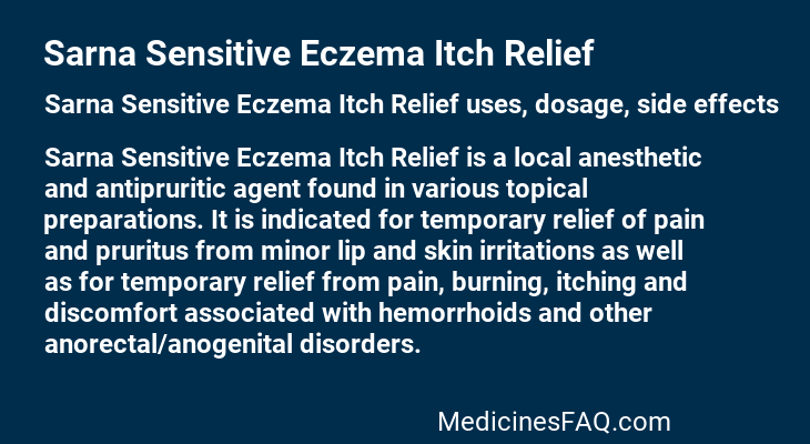 Sarna Sensitive Eczema Itch Relief