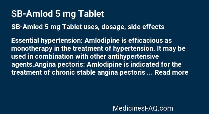 SB-Amlod 5 mg Tablet