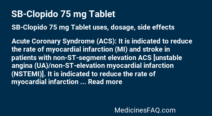 SB-Clopido 75 mg Tablet