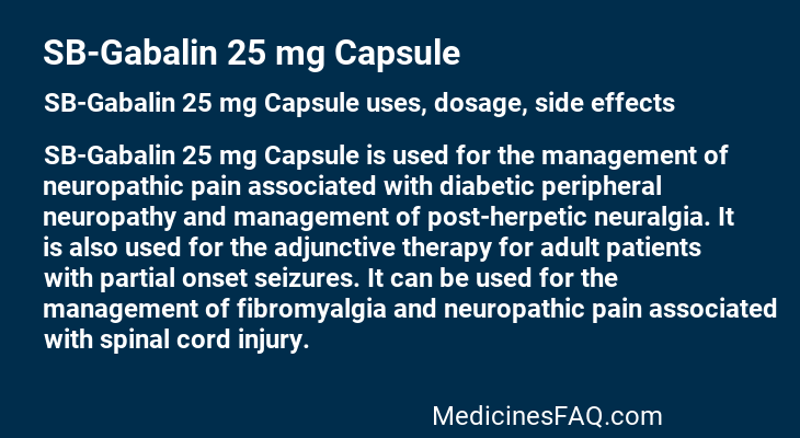 SB-Gabalin 25 mg Capsule