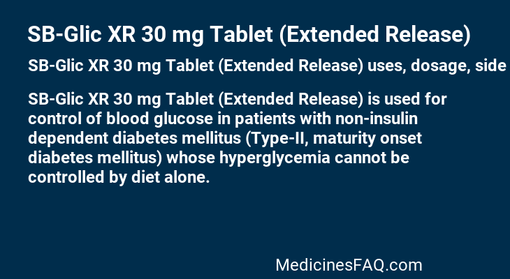 SB-Glic XR 30 mg Tablet (Extended Release)