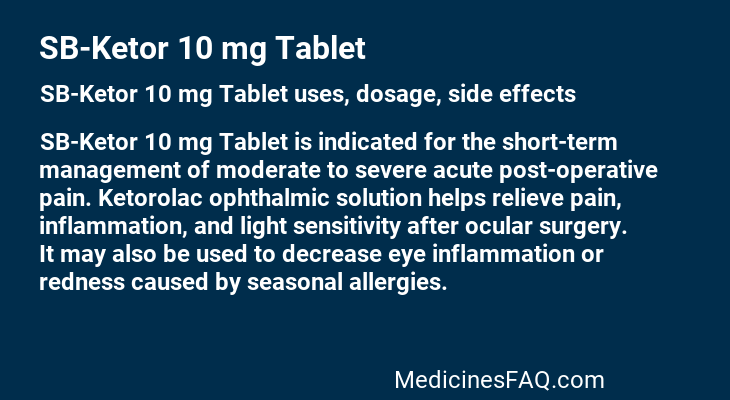 SB-Ketor 10 mg Tablet