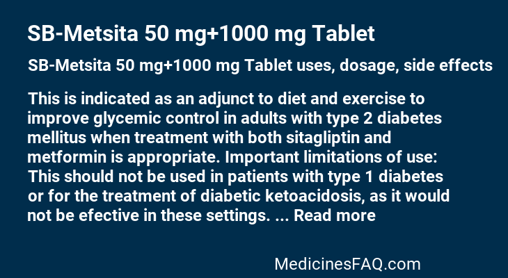 SB-Metsita 50 mg+1000 mg Tablet