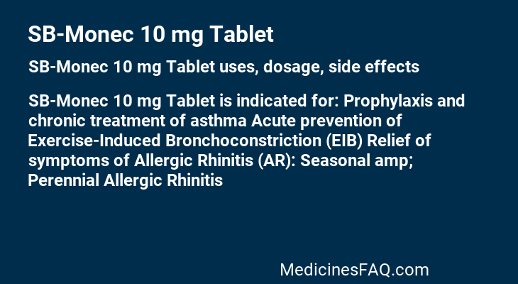 SB-Monec 10 mg Tablet