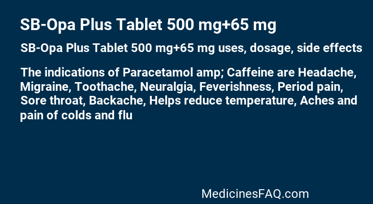 SB-Opa Plus Tablet 500 mg+65 mg