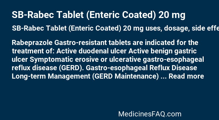 SB-Rabec Tablet (Enteric Coated) 20 mg