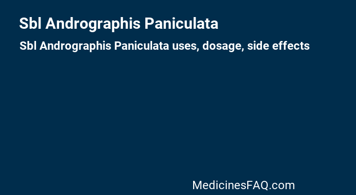 Sbl Andrographis Paniculata