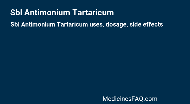 Sbl Antimonium Tartaricum