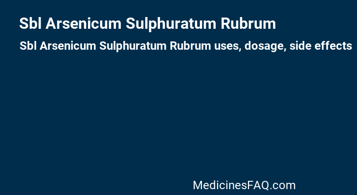 Sbl Arsenicum Sulphuratum Rubrum