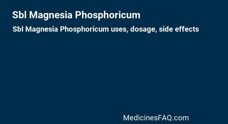 Sbl Magnesia Phosphoricum
