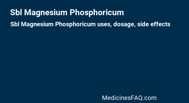 Sbl Magnesium Phosphoricum
