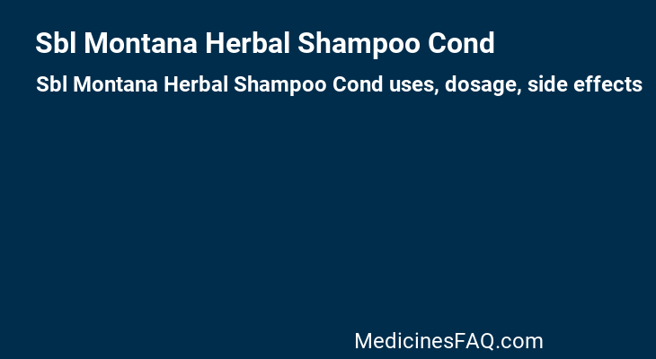 Sbl Montana Herbal Shampoo Cond