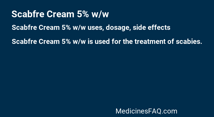 Scabfre Cream 5% w/w