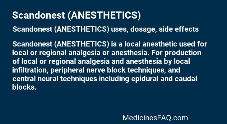 Scandonest (ANESTHETICS)