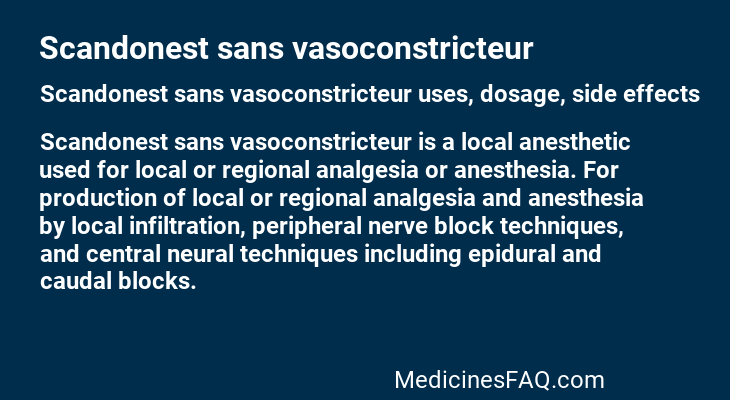 Scandonest sans vasoconstricteur