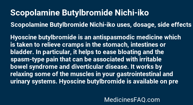 Scopolamine Butylbromide Nichi-iko