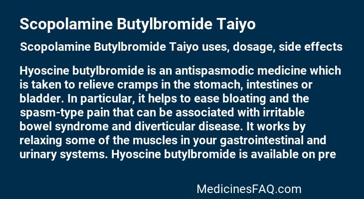 Scopolamine Butylbromide Taiyo