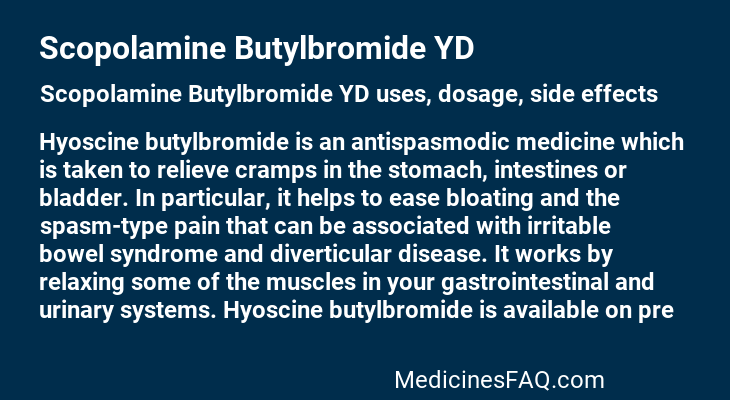 Scopolamine Butylbromide YD