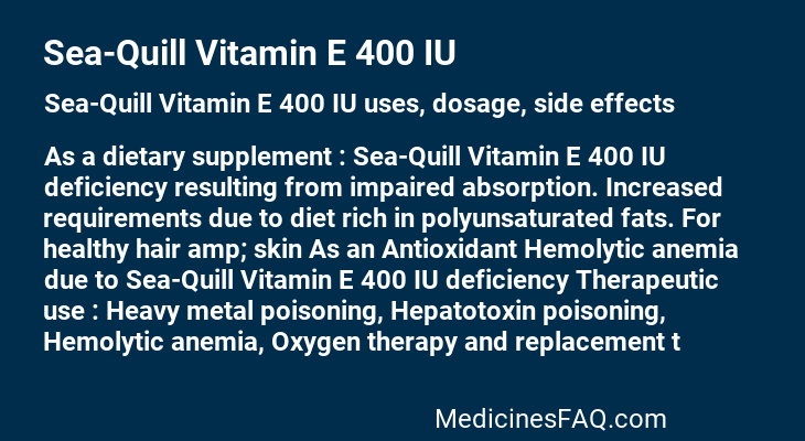 Sea-Quill Vitamin E 400 IU