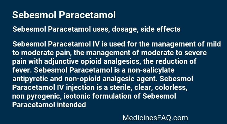 Sebesmol Paracetamol