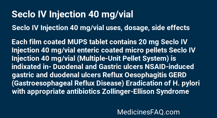Seclo IV Injection 40 mg/vial