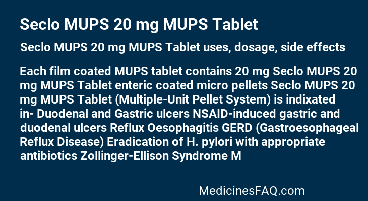 Seclo MUPS 20 mg MUPS Tablet