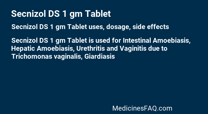 Secnizol DS 1 gm Tablet